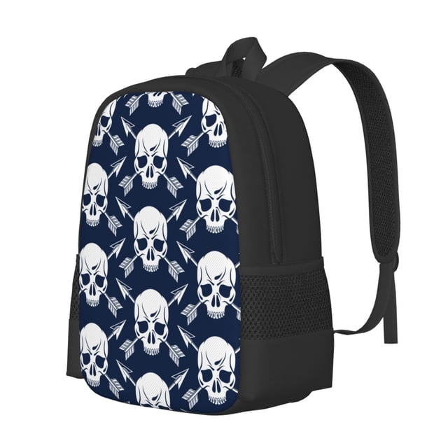 Balery white arrow Skull Mochila para hombre y mujer - Tela Oxford 600D resistente - Gran capacidad, resistente al agua, ideal para la escuela, viajes y senderismo