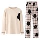 thumbnail image 4 of Conjunto de Pijamas de Navidad de la Mujer de Manga Larga de la Familia Que Coincide con los Pijamas, Traje de Casa Suave para el Salón de Vacaciones, 4 of 5