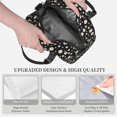 thumbnail image 3 of Xecao Daisy Pattern Thermal Tote Lunch Cooler Bag with Front Utility Pocket Lightweight Insulation Tech Gym Office Commute Ready, 3 of 7