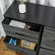 5 Drawer Dresser Storage Organizer Chest of Tower For Bedroom Living Room Closet Black Wood Grain - image 4 of 6