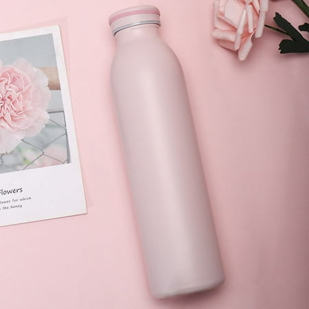 

600ml Drinks Vacuum Outdoor Portable Stainless Steel Thermal Mug Water Bottle Vacuum Flask PINK