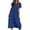 Blue, variant on Women's Summer Dresses 2025 Women Summer Fashion Short Sleeve Vent Round-Neck Casual Print Dress Womens Summer Dresses Navy 2XL