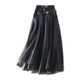 thumbnail image 3 of Bxsruta Skirts for Women, Korean Style Layered Mesh Patchwork High Waist Skirt, Flowy A-Line Tulle Midi Skirt, 3 of 4