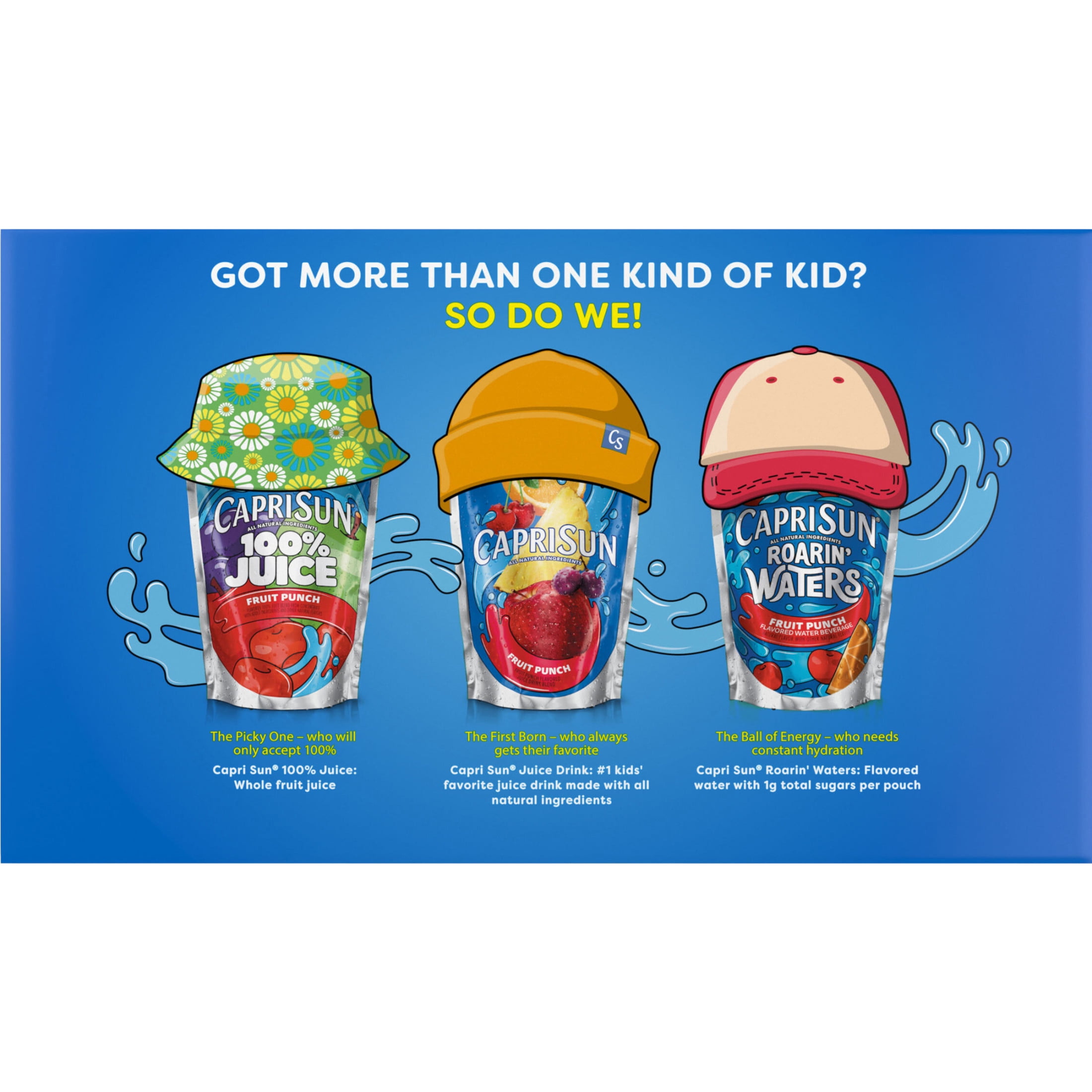(3 pack) Capri Sun Flavored with Other Natural Flavor Juice Drink Blend, 10 Pouches, for School Lunches and On-the-Go Hydration, Pacific Cooler, All Natural Ingredients, 6 fl oz