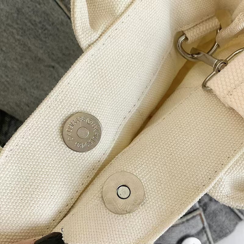 Gentlewoman® Tote Bag for Women, Canvas Crossbody Tote Bags with Magnetic buckle Casual Canvas Shoulder Bags for Work School and Travel，Black