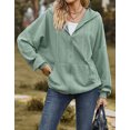 thumbnail image 6 of Alsol Lamesa Womens Full Zip Up Hoodie Y2K Raglan Sleeve Drawstring Baggy Zipper Hooded Sweatshirts with Pocket, 6 of 6