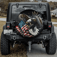 thumbnail image 2 of Lotusprinthandmade Eagle Spare Tire Cover Without Backup Camera Hole, Eagle US Flag Spare Tire Cover, 2 of 6