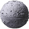 thumbnail image 1 of Windproof Stainless Steel Ashtray with Lid, Moon Concrete Design, Rainproof for Home Use in Grey Style, 1 of 5