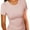 pink, variant on Women's Crew Neck Ribbed Fitted Shirt, Basic Short Sleeves Slim Fit Tops Summer T Shirt