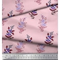 thumbnail image 2 of Soimoi Poly Georgette Fabric Leaves & Floral Block Fabric Prints by Yard 52 Inch Wide, 2 of 3