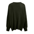 thumbnail image 5 of felwors Women's Oversized Side Slit Knit Sweater Fall Winter Comfort Casual Round Neck Pullover Top AG, S, 5 of 5
