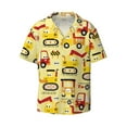 thumbnail image 3 of Goofa Funny Construction Vehicles Printed Men's Casual Short-sleeved Shirt,Lightweight Breathable Button-down,Summer Casual men's top,Versatile Fashion shirt-3X-Large, 3 of 7