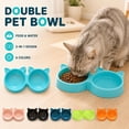 thumbnail image 2 of OADUKQ Cat Bowl, Double Bowl Cat Feeder with Cat Ear Design, Cats and Small Dogs in Apartments, Pink, 11.22 X 5.71 X 1.18 in, 2 of 7