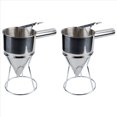 thumbnail image 1 of 2X Stainless Steel Hand-Held Funnel Dispenser Octopus Pellets Funnel Tool Hand-Held Mixing Batter Separator,2 x Handheld dispenser,Silver, 1 of 6
