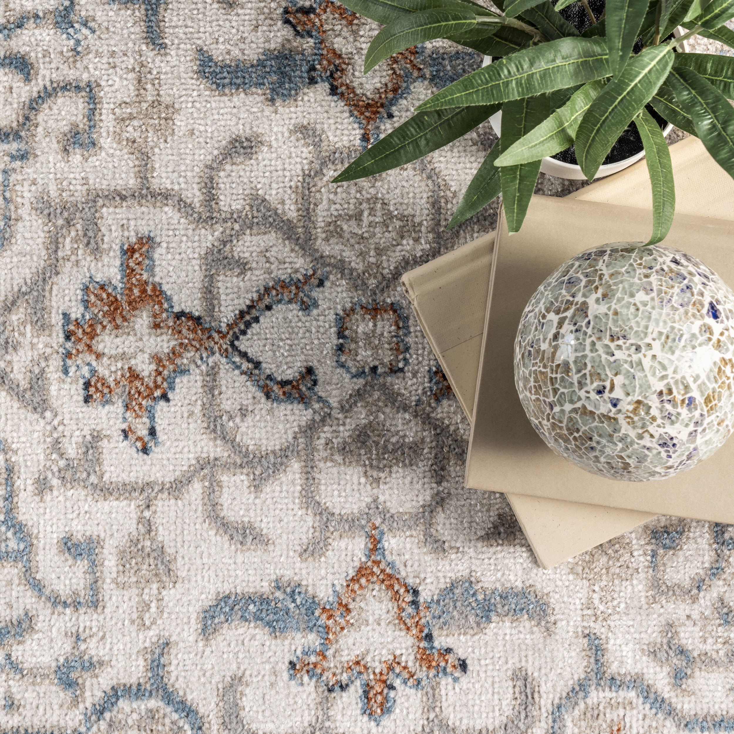 nuLOOM Cady Machine Washable Transitional Area Rug, 3' x 5', Beige