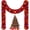 Red, variant on Christmas Garland Decoration,Xmas Garlands with LED Lights,16.4 ft Lighted Christmas Artificial Greenery Garlands,Battery Powered String Light for Party Home Garden Outdoor Indoor,Red