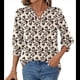 thumbnail image 2 of Blusas de Moda para Mujer 2025, Blusas Informales de Negocios con Mangas 3/4, Camisetas de Verano. Albaricoque L, 2 of 9
