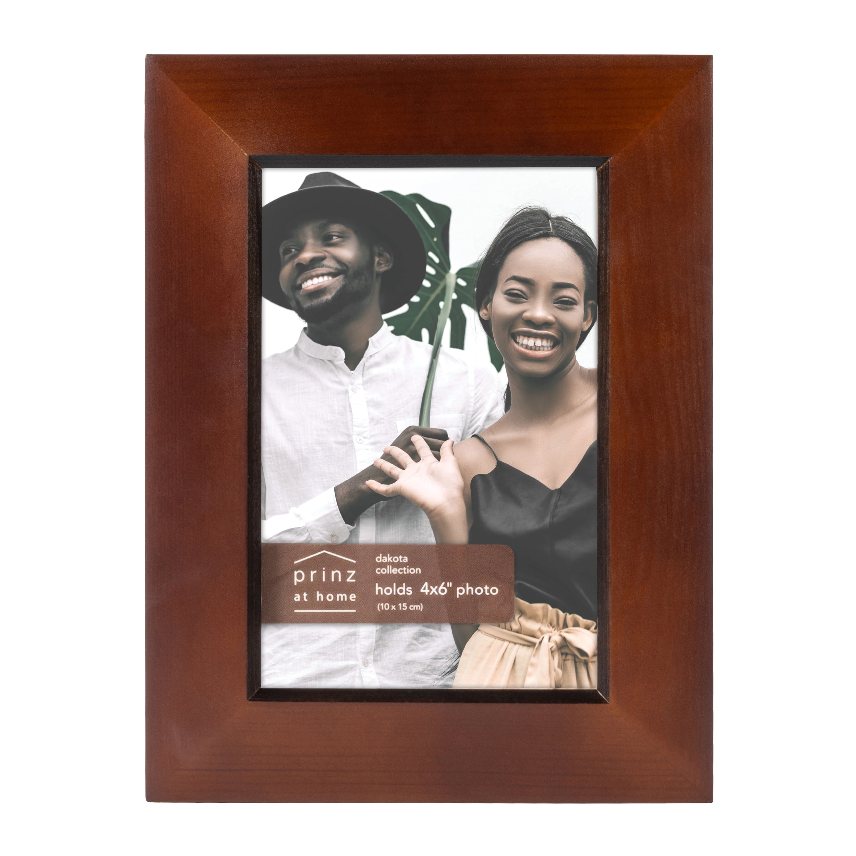 Prinz Dakota Dark Walnut Wood Tabletop Picture Frames, Pack of 2, Holds 4x6 Photos