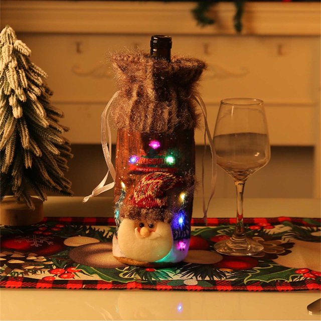 Juego de botellas de vino Lisbinx para Navidad: decoración festiva para el hogar