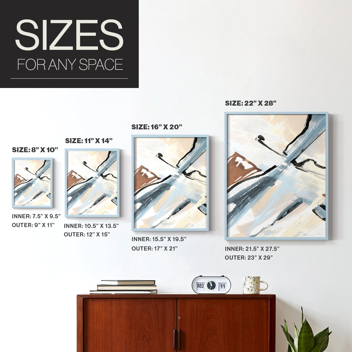 Dancing Wind Revisit I Framed Print in Blue Solid Wood Framed Print No Nail Hanging