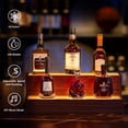 thumbnail image 4 of LED Lighted Liquor Bottle Display Shelf, 20 Inch Bar Display Shelf, DIY Illuminated Bottle Shelf with App & Remote Control, 2 Step Freestanding Holding Bottles for Home Bar, Party, Walnut, 4 of 6
