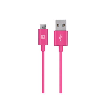 UPC: 0889028019979 | Monoprice USB Type-A to Micro Type-B Cable – 10 Feet – Pink | 2.4A  22/30AWG – Select Series