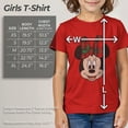 thumbnail image 5 of Girl's Mickey & Friends Christmas Minnie Mouse Holly Plaid Bow  Graphic Tee Red X Small, 5 of 10