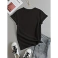 thumbnail image 3 of Stretchable Fabric] Women's Floral Print Graphic T-Shirt, 100% Cotton Knit Fabric, Casual Crew Neck Short Sleeve Top with "I Can Buy Myself Flowers" Applique, Regular Fit Summer Tee Tee For Adult, Me, 3 of 6