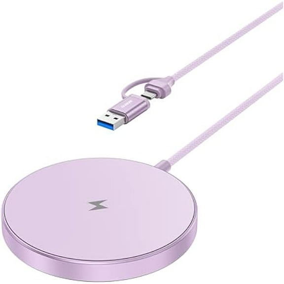 FU1999 Magnetic Wireless Charger 15w Compatile with MagSafe Charger/iPhone 16/16 Pro/16 Plus/16 Pro Max/iPhone 15 Pro Max Plus/iPhone 14 13 12 Series, Wireless Mag Safe Charging Pad, Mag Charger