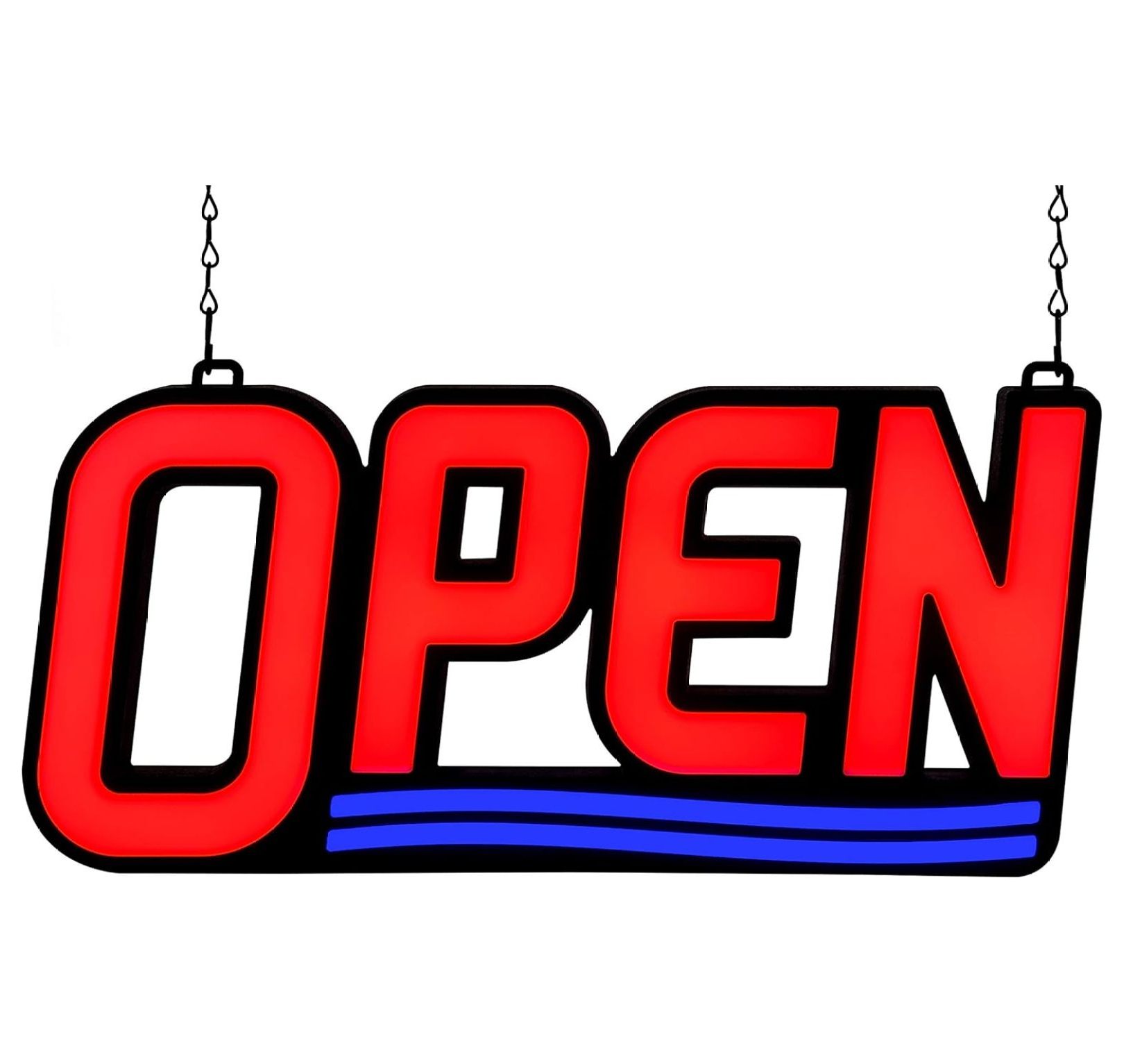 LED Ultra Bright LED Neon Open Sign 17" x 8" Rectangle - Get Your Business Seen Day or Night­