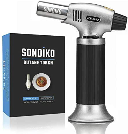 Professional Kitchen Cooking Torch with Adjustable Flame Refillable Blow Torch Lighters for Crafts Butane Gas Not Included Semlos Butane Torch Creme Brulee,