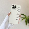 thumbnail image 3 of ZHAOCHENG Compatible con iPhone 13 Pro Max Funda de teléfono Diseño de marco lateral con cara sonriente linda Fundas suaves de silicona de moda Cubierta protectora de cuerpo completo - Blanco, 3 of 5
