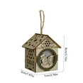 thumbnail image 3 of chaungfeng LED Mini Wooden House Ornament, Christmas Tree Hanging Decoration with Lights, for Holiday Display, Scene Arrangement, 2.8x2x3.15 Inches, 3 of 6