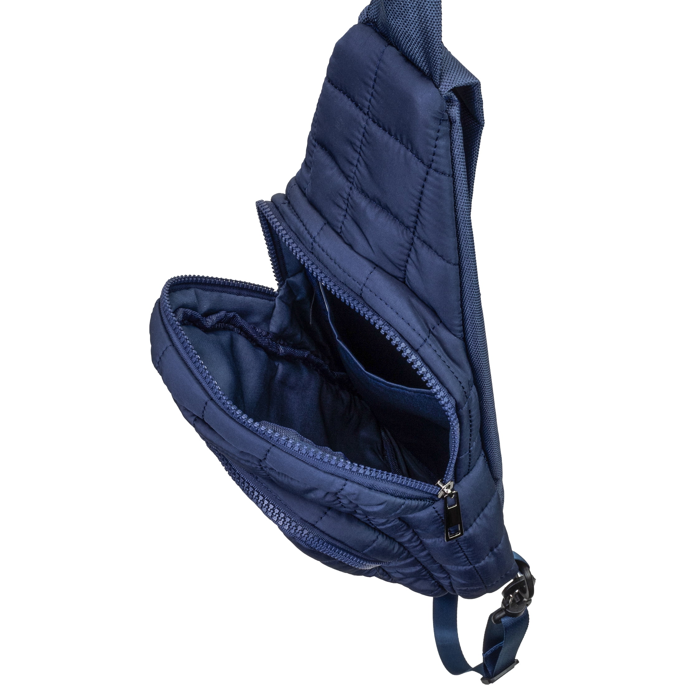 True Gear Quilted Polyester Convertible Crossbody Backpack for Women with Adjustable Straps, Blue