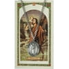 Pewter Saint St Christopher Medal with Laminated Holy Card, 1 1/16 Inch