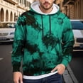 thumbnail image 2 of Men's Modern Tie Dye Hoodie Sweatshirt Long Sleeve Crewneck Relaxed Fit Unique Casual Pullover, 2 of 4