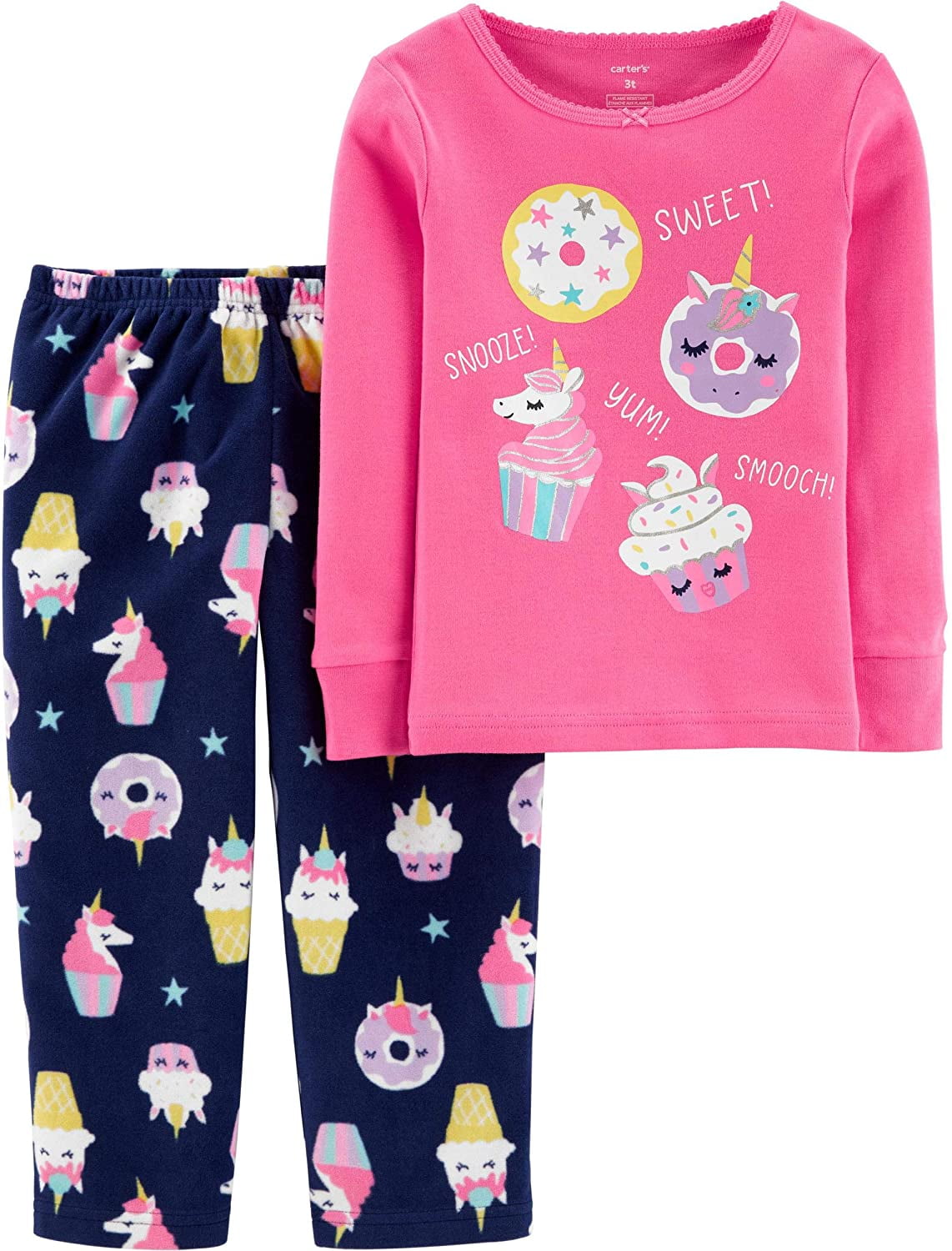 Girls' 2Piece Fleece Pajamas Top and Pants Set Walmart Canada