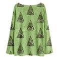 thumbnail image 3 of Girls Loose Long Sleeve Crew Neck Knit Sweater Christmas Tree Graphic For Fall Winter Daily Layering Wear, 3 of 4
