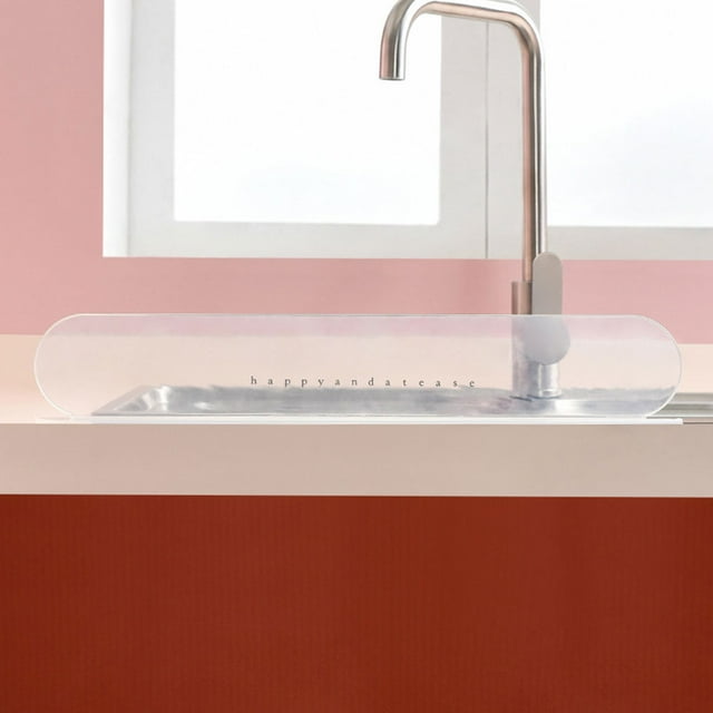 OULII 2Pcs Transparent Kitchen Sink Splashing Proof Guard Secure Fit for Countertops