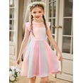 thumbnail image 5 of Arshiner Girls Dress Summer Ruffle Sleeve Mesh A Line Casual Party Dresses with Pockets, 5 of 6