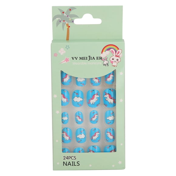 Girls Glue On Nails,24pcs Removable Kids False Girls Press On Nails Children False Nail Unbeatable Value