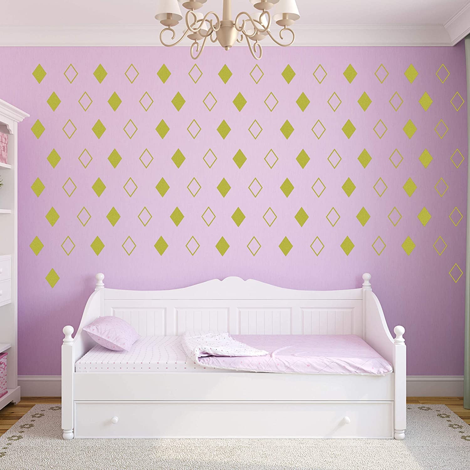 VWAQ Diamond Shape Wall Decals Peel and Stick Patterns Stickers Decor