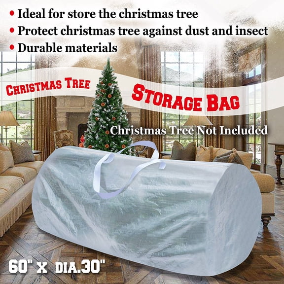 Heavy Duty Large Artificial Christmas Tree Storage Bag For Clean Up Holiday white Up to 9ft