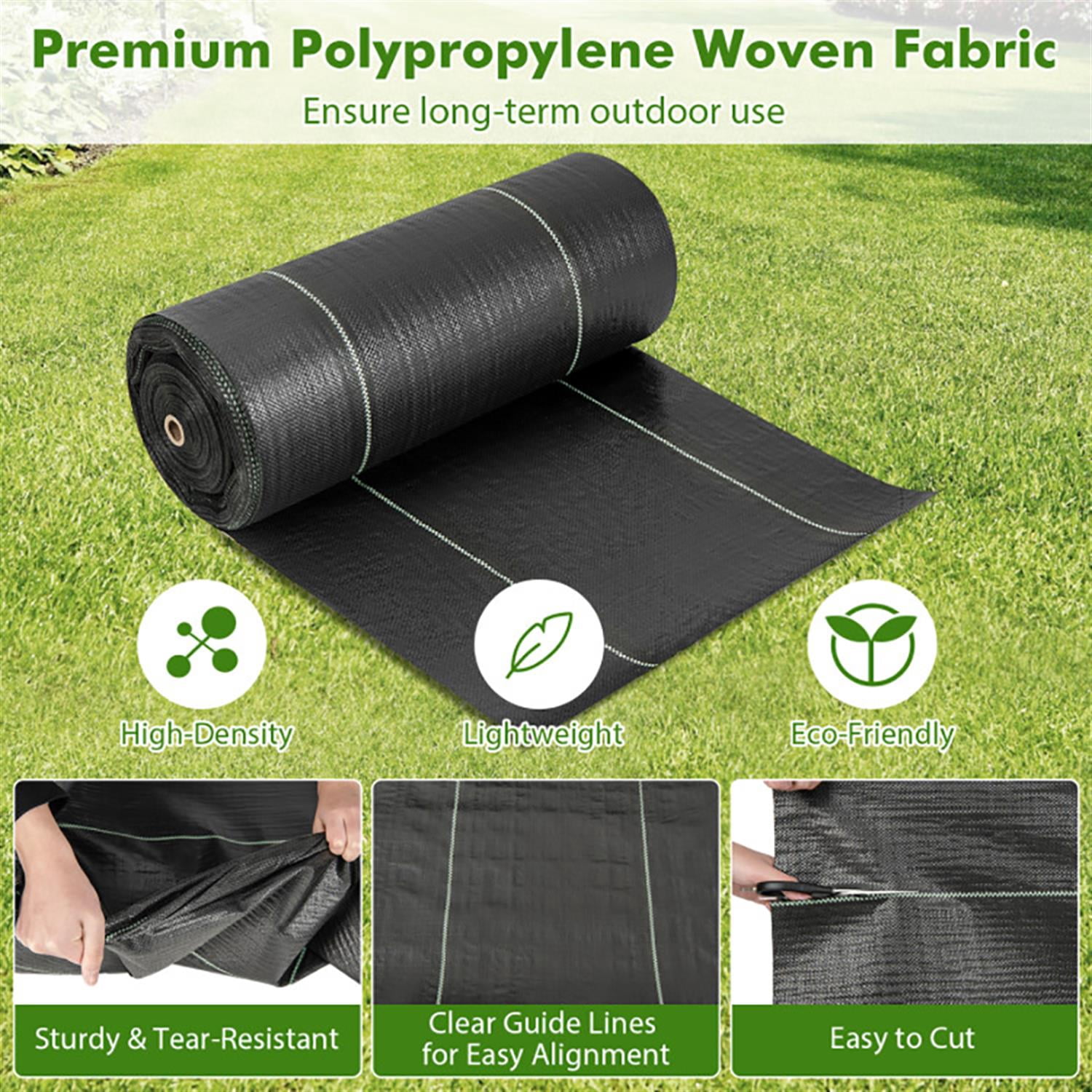 Spaco 4 x 250 ft Weed Barrier Landscape Fabric Heavy Duty, Weed Block Gardening Ground Cover Mat, Weed Control Garden Cloth, Black