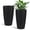 Black, variant on 22.6 inch Large Planter with Automatic Watering System for Home and Garden (White, 22.6 inch - 2 Pack)