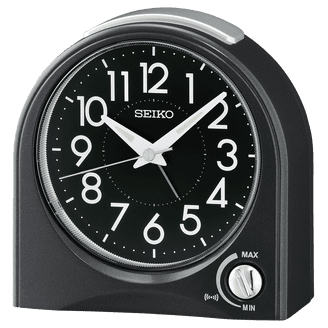 Seiko QXE011ALH Silver Dial Bedside Alarm Metallic Case Clock