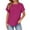 Hot Pink, variant on Annhoo Summer Tops for Women Short Sleeve Basic Crew Neck Soild Color T Shirts Comfy Casual Loose Tunic
