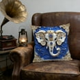 thumbnail image 2 of Specollect 3 Pcs Vintage Elephant Print Pillow Cover, Soft Short Pile Cushion Cover for Sofa and Living Room Decor, Blue Decorative Throw Pillowcase, 2 of 9