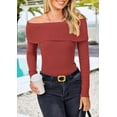 thumbnail image 5 of PRETTYGARDEN Women's Fall Off Shoulder Sweaters Y2K Long Sleeve Ribbed Knit Fitted Pullover Winter Date Night Tops Blouse, 5 of 8