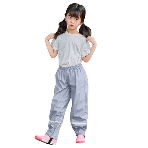 EnJoCho Kids Warm Rain Pants Double Fabric Windproof 𝖶aterproof Mud Proof Breathable 𝖣ungarees Overalls Suspender for Children Boys Girls Outdoor All Weather Protection